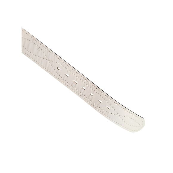 Sears White Genuine Leather Belt Size 36 Vintage Stitch Detail western boho main image 5
